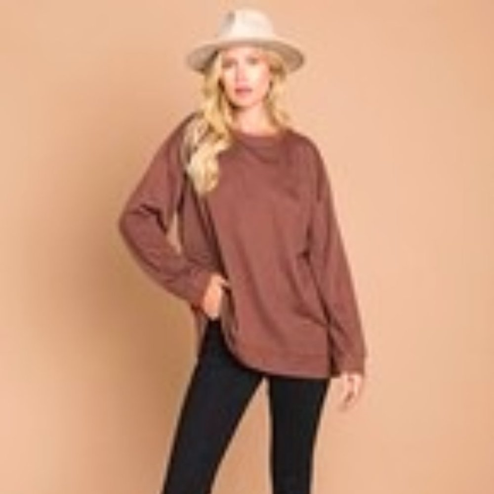 Women's Washed Cotton French Terry Casual Top